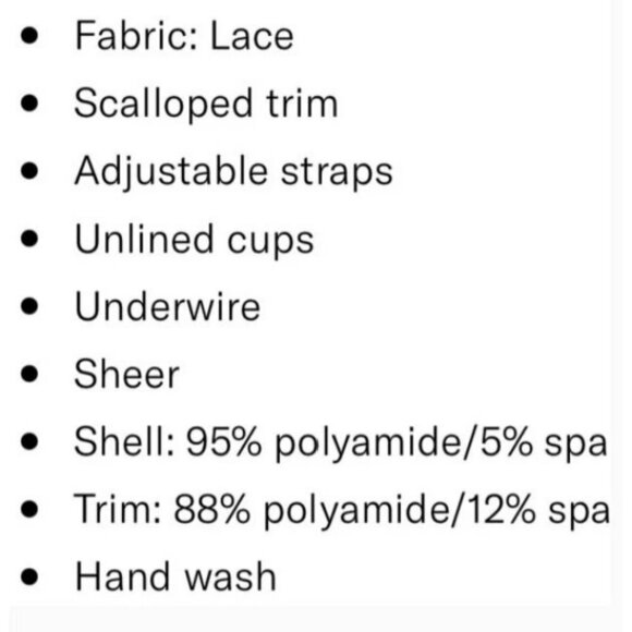 Thistle and Spire Amore Wired Bralette Sheer Lacy Scalloped Edges Black XS NWT - Picture 6 of 6